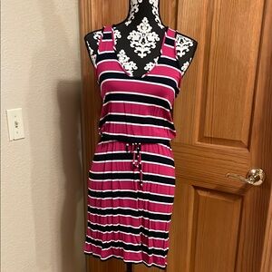 Striped Pink and Black Women's Dress